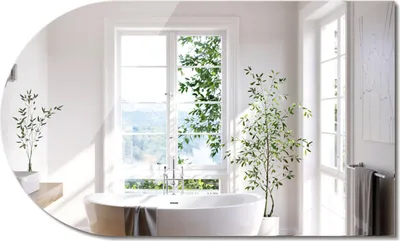 Produktbild von Ovaler Wandspiegel mit abgeschrägten Kanten 70 x 40 cm – Moderner Badspiegel – Rahmenloser Design Spiegel für Badezimmer, Flur & Wohnzimmer