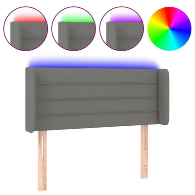 Produktbild von vidaXL LED Kopfteil Dunkelgrau 103x16x78/88 cm Stoff