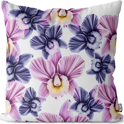 Produktbild von VOID Tropische Orchideen Malerei Grafik Kissenbezug Kissenhülle dekoration wasserfest Outdoor Garten Kissen bezug deko
