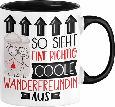 Produktbild von Wanderfreundin Geschenk Tasse Lustig Geschenkidee für Wanderfreundin Geburtstag So Sieht Eine Richtig Coole Wanderfreundin Aus Frauen Spruch (Schwarz)
