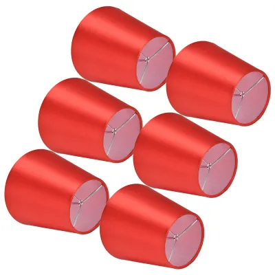 Stoff-Lampenschirme 6er-Set, E14, Ø 14,3 cm, rot