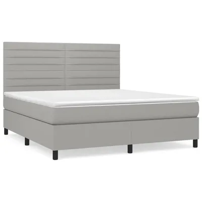 Produktbild von vidaXL Boxspringbett mit Matratze Hellgrau 180x200 cm Stoff