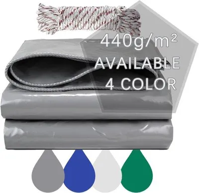 Productafbeelding van PVC zeil 440 g/m² - waterdicht - met ogen - beschermt tegen weersinvloeden