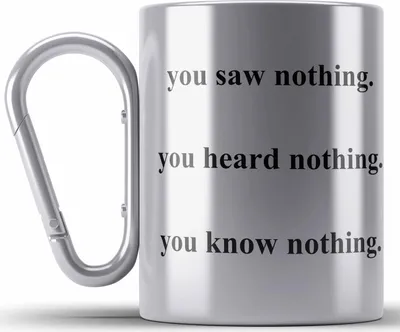 Produktbild von Trendation - Lustige Edelstahl Tasse Karabiner mit Spruch für Frauen Männer Arbeit Büro Lustig Edelstahl Tasse Karabinern Becher mit Sprüchen Kollegin Geschenk Sarkasmus Spruch (Silber)