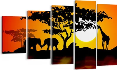 Produktbild von Bild auf Leinwand - Leinwandbild - Tiere Safari Savanne Giraffe - 100x60cm - Wand Bild - Wanddeko - Leinwanddruck - Bilder - Kunstdruck - Wanddekoration - Leinwand bilder - Wandkunst - EG100x60-0539