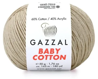 Obrázek produktu pro Příze Gazzal Baby Bavlna 3446 - béžová - pro pletení a háčkování