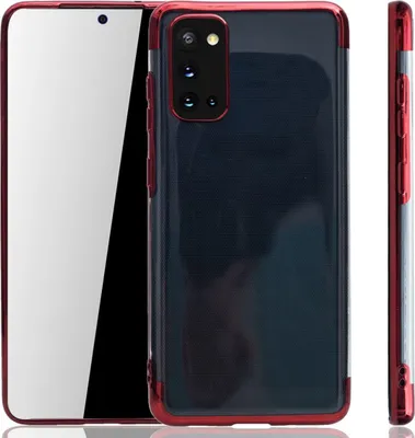 Image de Coque de protection pour Samsung Galaxy S20, couleur rouge, transparente, en TPU (silicone), pour l'arrière du téléphone