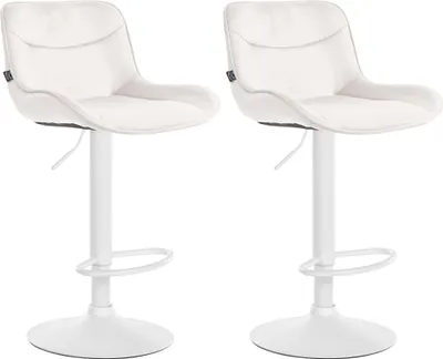 Produktbild von 2er Set Barhocker HLO-CP303 Samt weiß creme