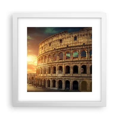 Produktbild von Gerahmtes Poster - Weißer Rahmen - Coloseum Roma Architektur Italien - 30x30 cm - Wand Bild - Wanddeko - Wandbilder - Wandposter - Bilderrahmen - Bilder - Kunstdruck - Wandbild - P2WAC30x30-2966