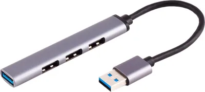 Produktbild von USB-A Hub, 3.0, 4-fach USB-A, ALU, slim, 0,12m
