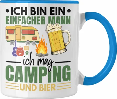 Produktbild von Trendation - Ich Bin Ein Einfacher Mann Wohnmobil Tasse Geschenk Camper Wohnmobilfahrer Geschenkidee Lustig (Blau)