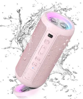 Produktbild von Ortizan Bluetooth Lautsprecher, tragbare Musikbox mit Licht, IPX7 wasserdicht, Dual-Bass-Treiber, 30h Akkulaufzeit, Freisprechfunktion