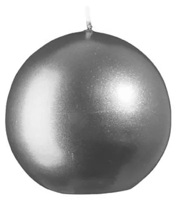Produktbild von Kugelkerzen Metallic-Lack Matt Grau Ø 7 cm, 6 Stück