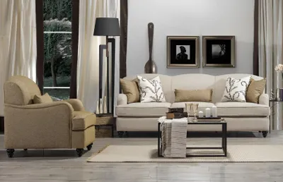 Produktbild von Sofa Set 2tlg Dreisitzer Sofa Modern Sessel Sofagarnitur Design Wohnzimmer