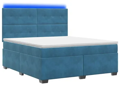 Productafbeelding van Boxspringbed met matras Blauw 140 x 190 cm Fluweel