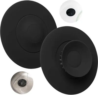 Produktbild von Famanu Abflussstopfen Set 2 Stück, Ø 11 cm, schwarz, Silikon, für Abflüsse bis Ø 100 mm, mit Saugnäpfen, Haar- und Lebensmittelrestefilter