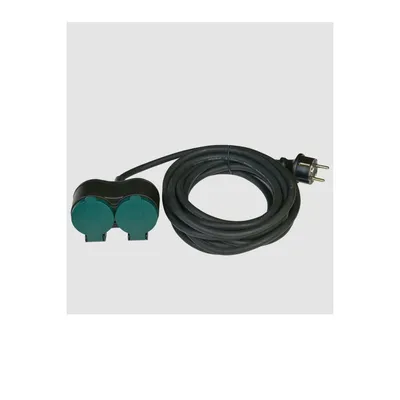 Produktbild von HEITECH Schuko Verlängerungskabel 5 Meter Kabel - Stromkabel Verlängerung 2fach für den Außenbereich IP44, 250V Schwarz