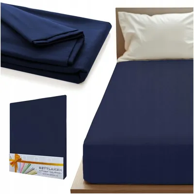 Produktbild von Łóżkoholicy Aloiso Baumwoll-Bettlaken 160x200 Dunkelblau