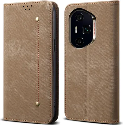 Obrázek produktu pro Pouzdro pro Honor 400 Pro, Kožené Peněženkové Pouzdro s Magnetickým Uzavíráním a Stojánkem Khaki