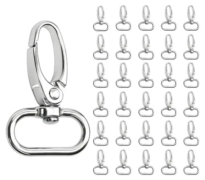 30 Schlüsselanhänger mit Karabinerhaken, 20 mm, Metall