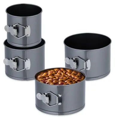 Springform-Set 4-teilig Ø 12–18 cm, antihaftbeschichtet, Stahl, anthrazit