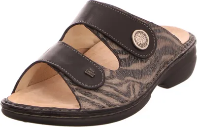 Obrázok produktu pre Finn Comfort, Zeno, dámske, mule, Finnstretch, sivé/čierne, NOVINKA - dámska obuv, mule/oddelovače prstov, čierne