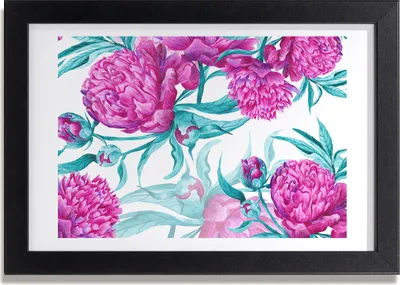Produktbild von Bild 30x20 MDF-Rahmen, Wandkunst rosa Pfingstrosen