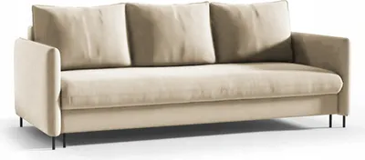 Produktbild von BETTSO Sofa wygodna w aksamitnej tkaninie z funkcją spania Kanapa z pojemnikiem na pościel BELIS Beżowa