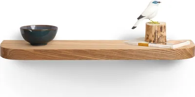 Produktbild von Rikmani Wandregal Massiv Schweberegal Holz Esche 100 cm MARI braun