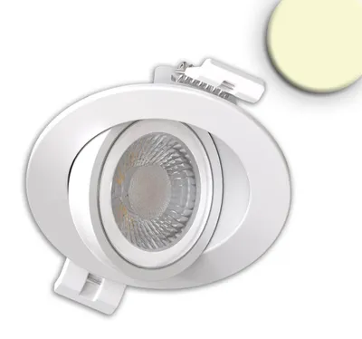 Produktbild von Isoled LED Einbaustrahler Sphere-68 schwenkbar, 6W, 40°, 2700/3000/4000K, CRI90, weiß, dimmbar 117336