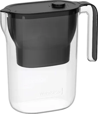 A water filter pitcher is shown against a white background.