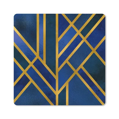 Obrázok produktu pre Podložka pod myš - Zlatá - modrá - dizajn - luxus - 20x20cm - Rohožka pod myš