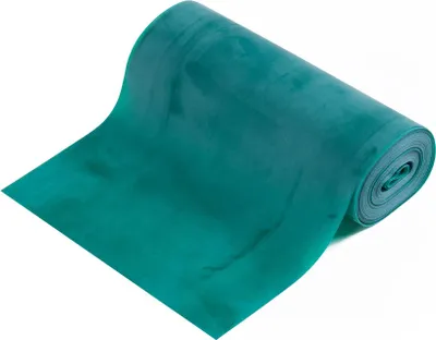 A rolled-up fitness band is shown against a white background.