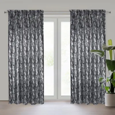 Obrázek produktu pro Záclona 140x270 Elise černá stříbrná připravená na pásku Eurofirany