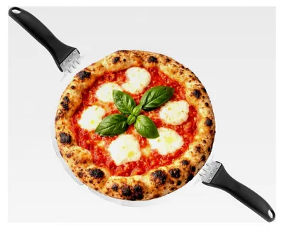 Produktbild von Edelstahl- und Aluminiumspatel mit rutschfestem Griff – 28 cm, geeignet für Pizza, Kuchen und Flammkuchen
