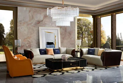 Produktbild von Ledersofa Designer Couch Polster Sofa Couchen Viersitzer Möbel Wohnzimmer Holz