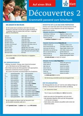 Obrázek produktu pro Découvertes 2. Auf einen Blick. Grammatik