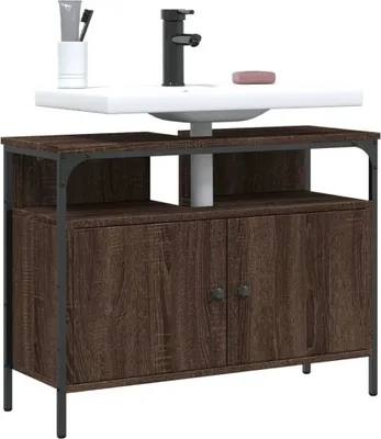 Produktbild von "SALE 2026"Waschbeckenunterschrank/Badezimmermöbel- modernes Design - Badezimmerschrank/Unterschrank - Braun Eiche 80x30x60cm Holzwerkstoff DE438702 - Badezimmerschränke