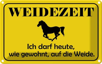 Produktbild von vianmo Blechschild 20x30 cm Weidenzeit Pferd Tier Haustier