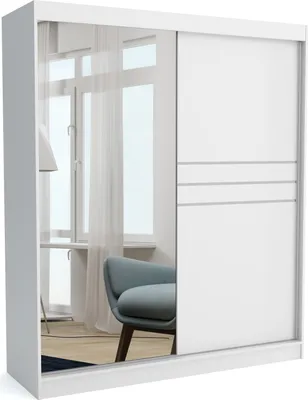 Produktbild von Moderner Schiebetürenschrank TONY 180 cm (WEISS)