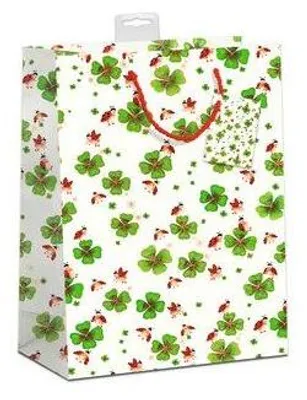Produktbild von Geschenktragetasche Kleeblatt, Medium, Hochformat, 210 g Karton