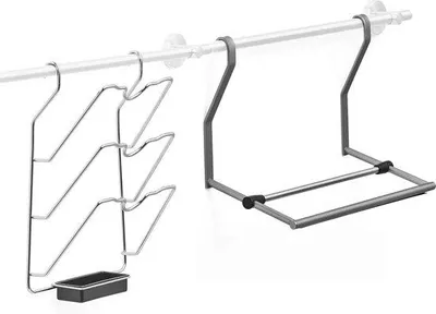 Produktbild von Famanu Halter für Küchenrollen und Topfdeckel - Edelstahl, geeignet für Schienensysteme