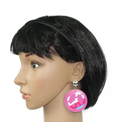 Produktbild von Flower Power Hippie Peace-Zeichen Ohrclipse (Pink)