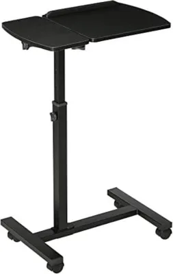 Productafbeelding van Famanu verstelbare laptoptafel met wielen - mobiele bijzettafel