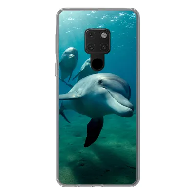 Produktbild von MuchoWow® Handyhülle Schutzhülle Hülle für Huawei P40 Lite Wasser - Delphin - Blau Silikon Softcase Handy Hülle - Handy