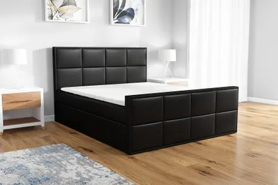 Produktbild von Boxspringbett OMAR 120x200 mit 2 Bettkästen, Bonell-Matratze und Topper. Möbel vom Hersteller- Handarbeit! Bett Komplett-Set mit Matratze, Bettkasten & Kopfteil. Modern und robust.