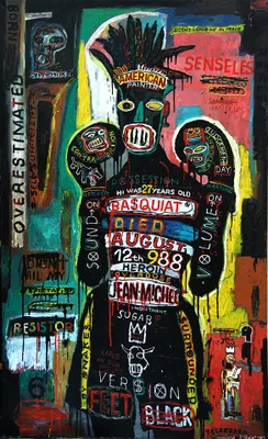 Produktbild von Kunstdruck auf Leinwand - Basquiat - Maxim Bashev - Wanddeko, Canvas cm. 50x80