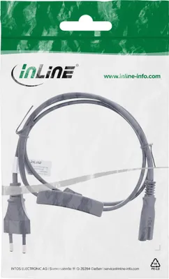Produktbild von InLine 16150, 0,5 m, CEE7/16, IEC C7, H03VVH2-F, 250 V, 2.5 A