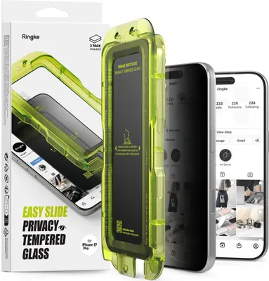 Immagine prodotto di Ringke Easy Slide 2-Pack Vetro Privacy per Iphone 17 Pro - Nero