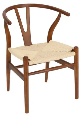 Zdjęcie produktu dla Krzesło drewniane siedzisko fotel do jadalni salonu boho 57 cm